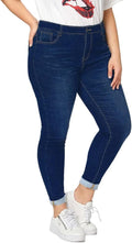 Womens Plus Size Skinny Jeans High Waisted Ripped Ankle - Stretchy