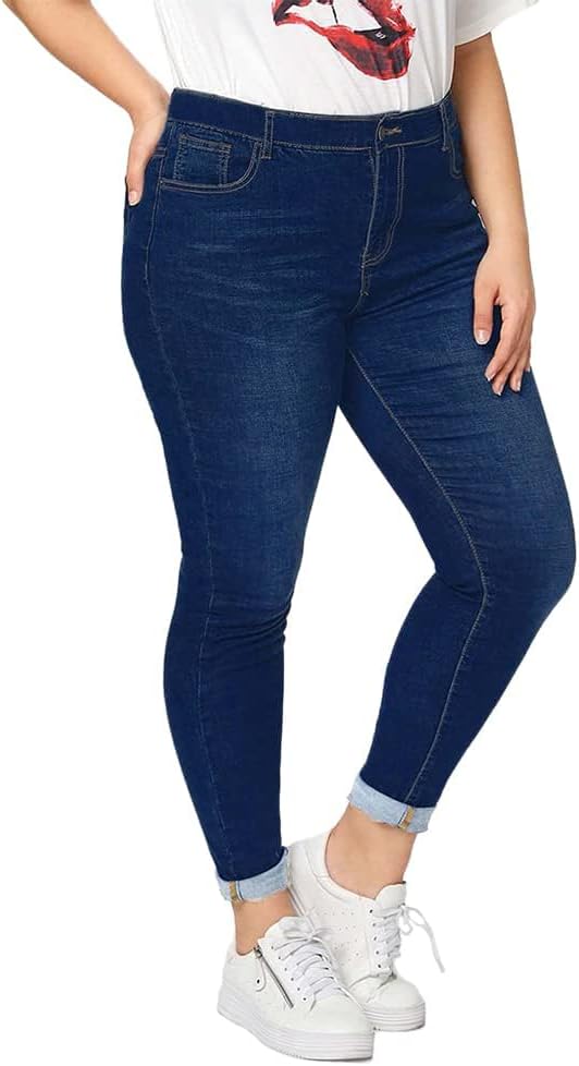 ALLABREVE Womens Plus Size Skinny Jeans for Stylish Comfort