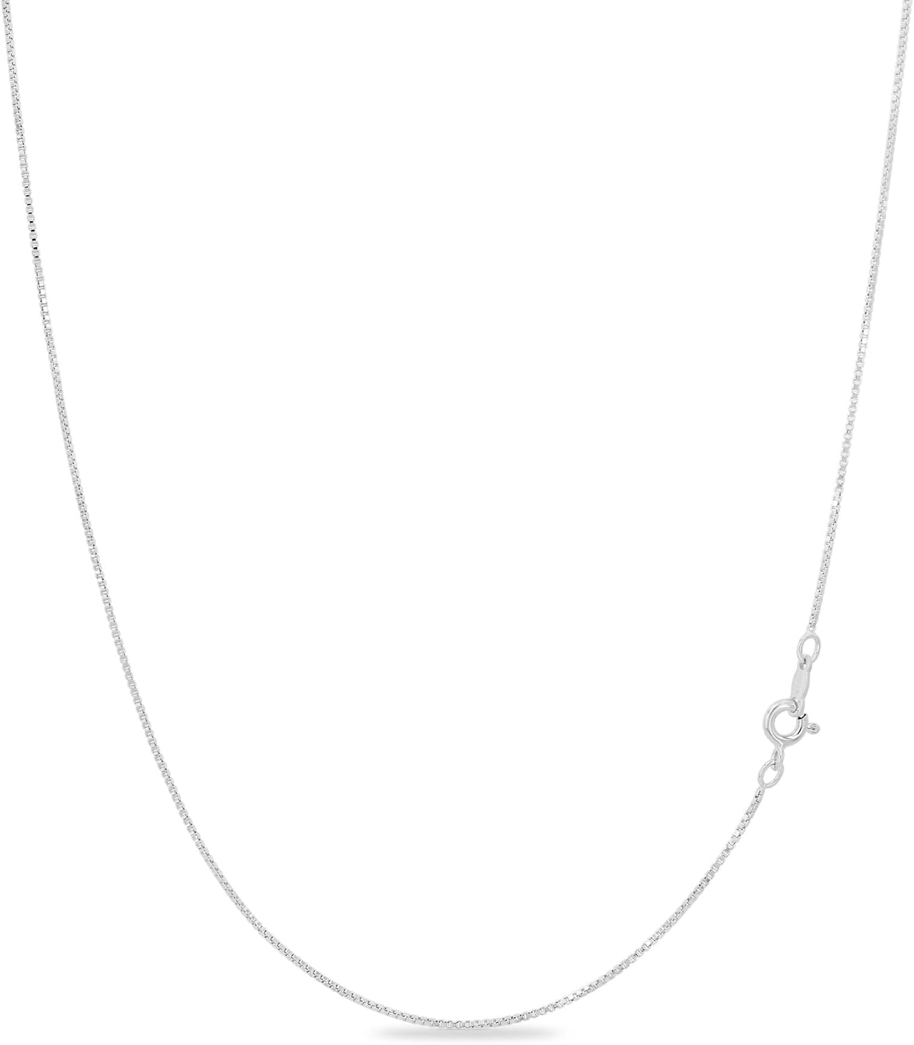 18k Gold Over Sterling Silver Box Chain Necklace for Women