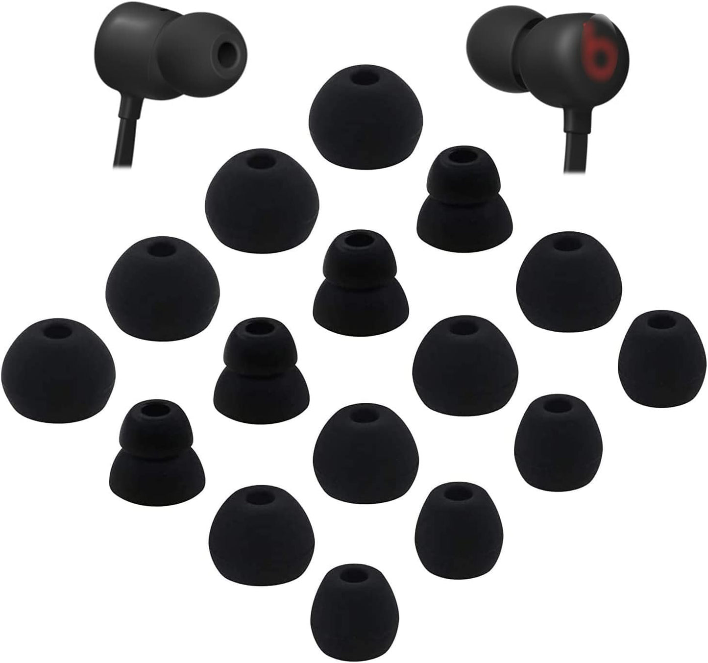 8 Pairs Soft Silicone Ear Tips for Beats Flex - S/M/L/D Sizes