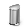 simplehuman 10 Liter Small Semi-Round Bathroom Step Trash Can - Silent