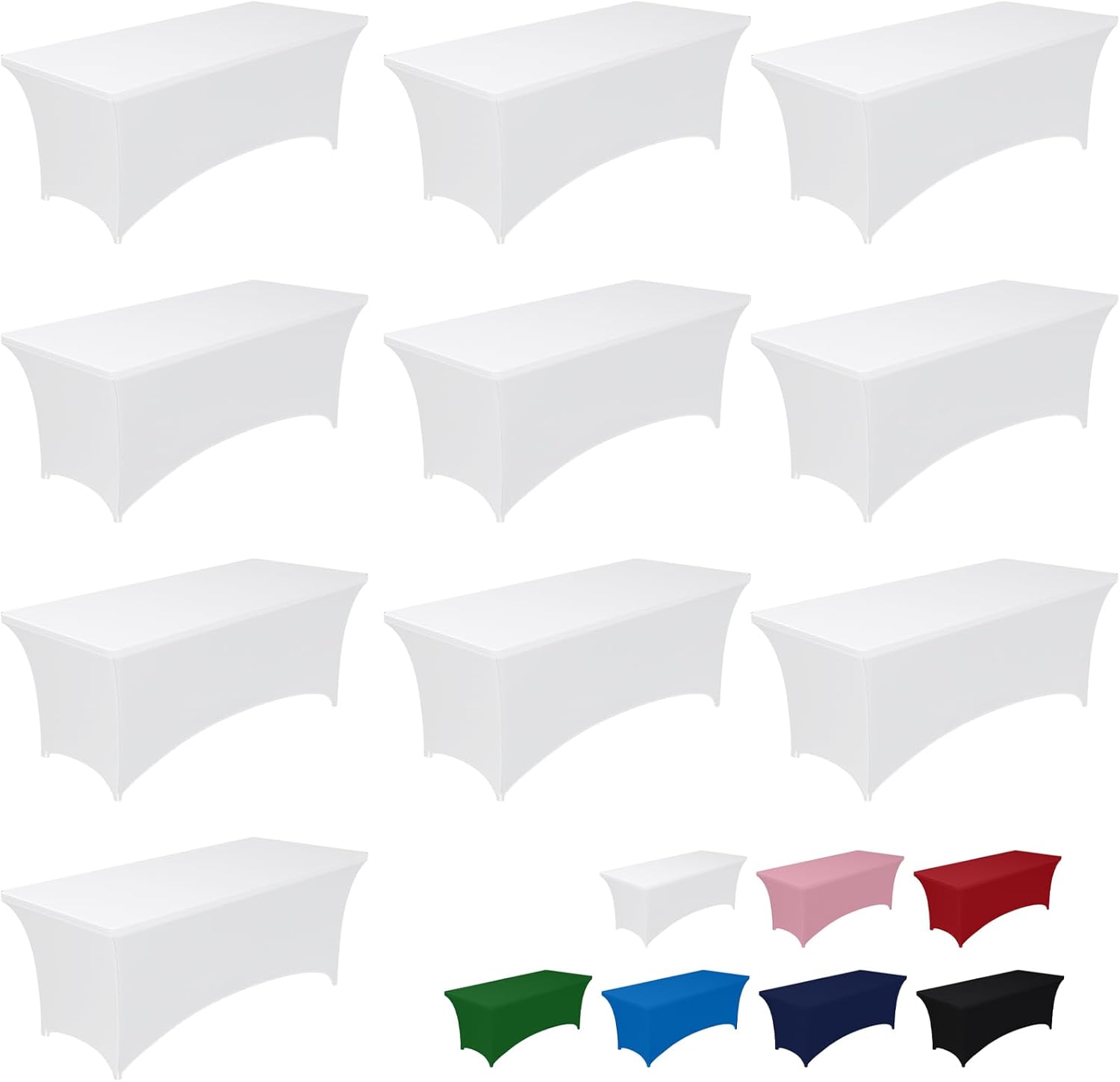 Pureegg Spandex Tablecloths for 6ft Rectangle Tables - 10 Pack