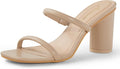 Arromic Heeled Sandals Square Toe Two Strap Block Heels - Dressy