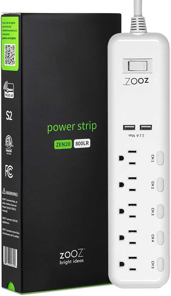 Zooz Z-Wave Long Range Power Strip with Energy Monitoring