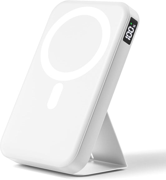 Magnetic Portable Charger 10000mAh with Fast Charging & Stand
