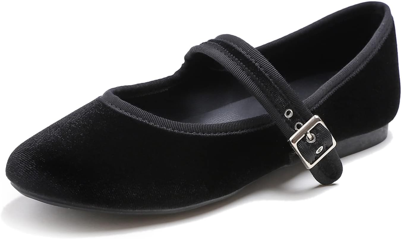 FEVERSOLE Women's Soft Cushion Mary Jane Ballet Flats for Comfort