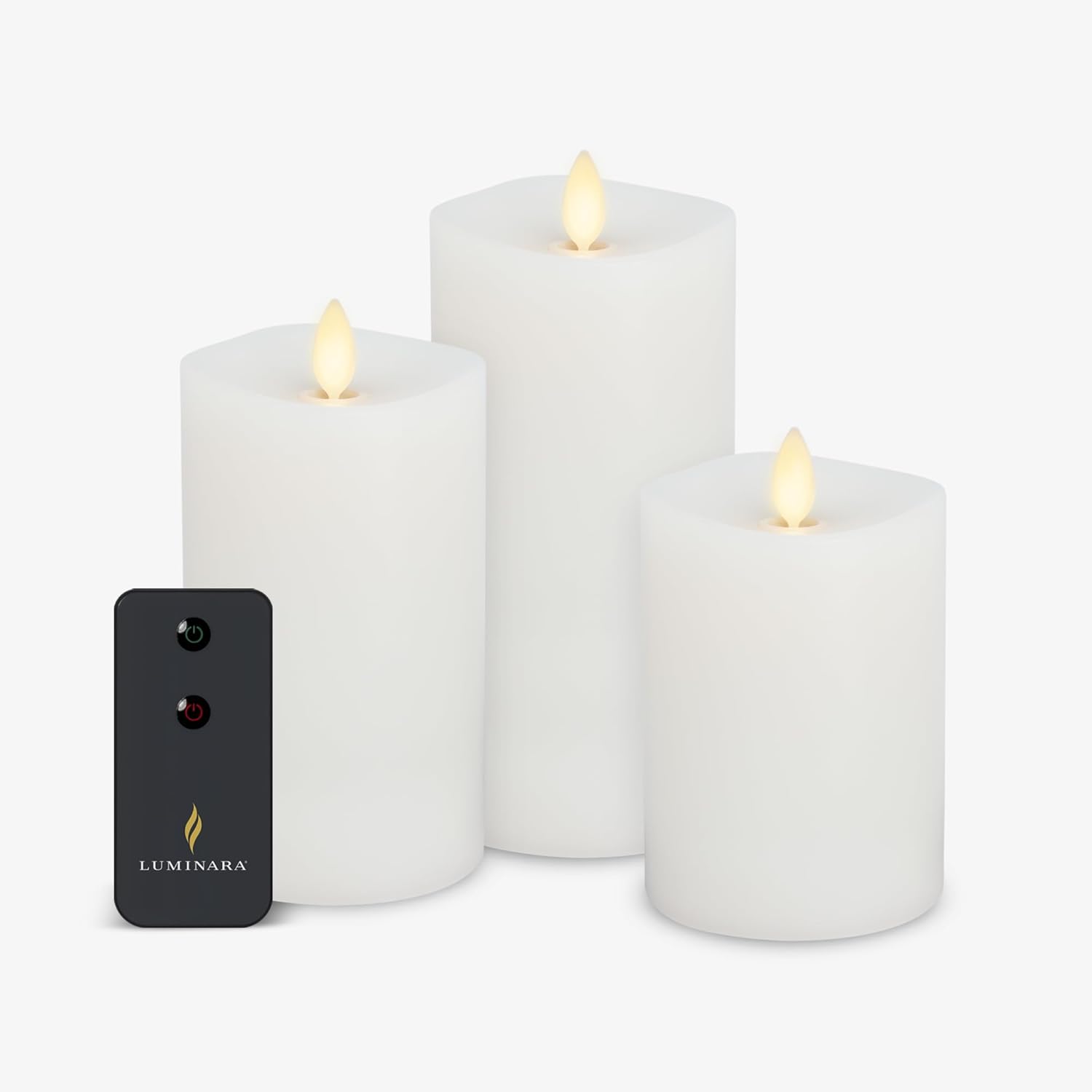 Luminara Realistic Flameless LED Candle Set of 3 with Remote