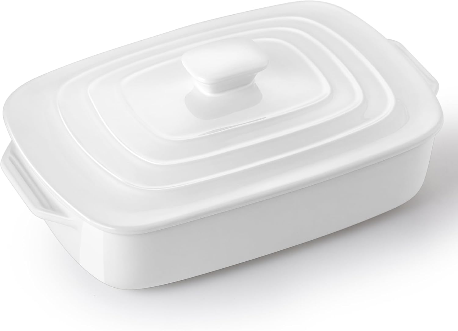 Large Ceramic Casserole Dish with Lid for Baking and Serving