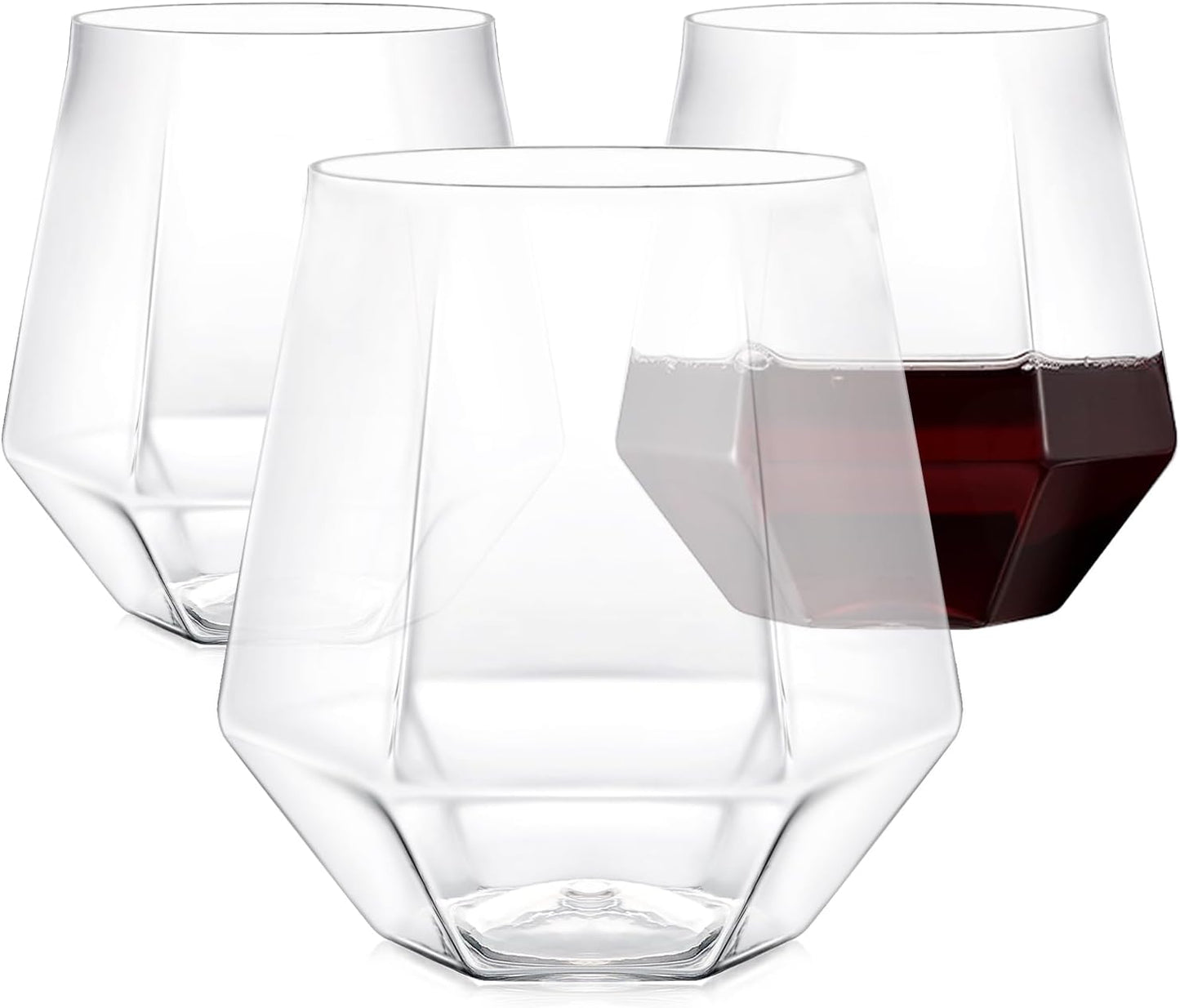 40 Pack Plastic Stemless Wine Glasses for Parties and Events