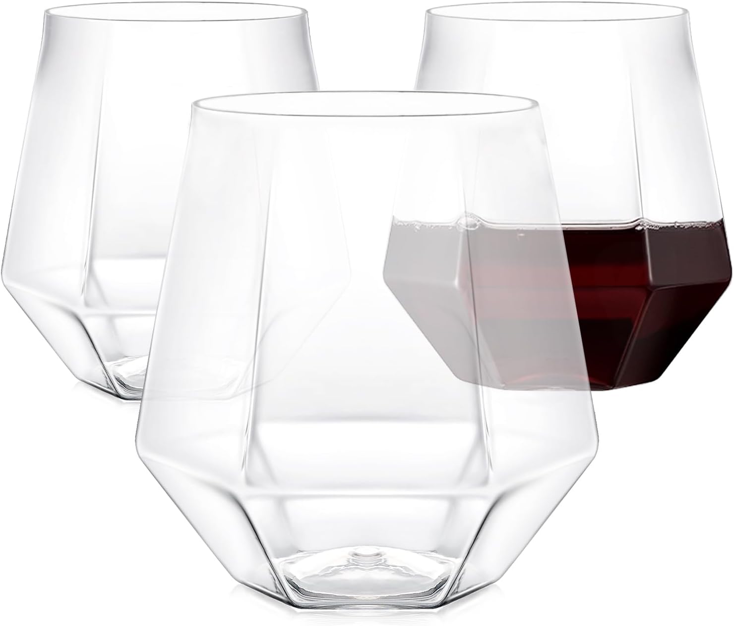 40 Pack Plastic Stemless Wine Glasses for Parties and Events