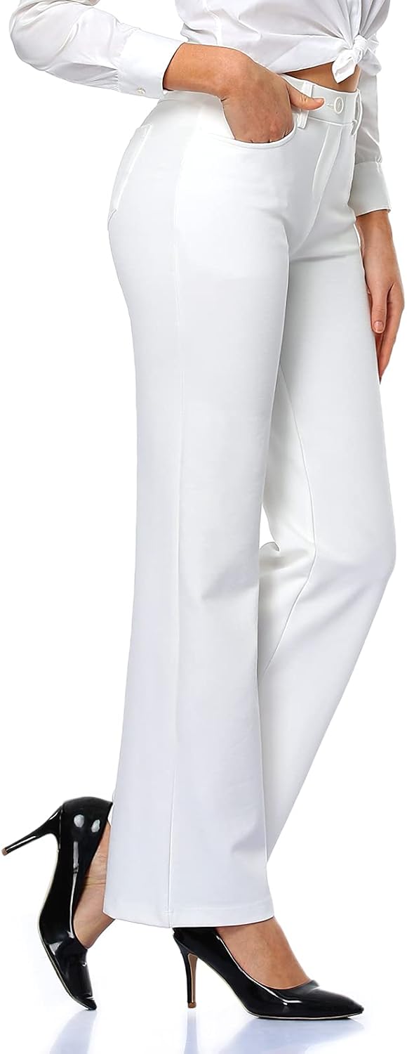 Stretchy Bootcut Dress Pants for Women with Pockets and Comfort