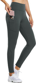 Fleece Lined Leggings Water Resistant High Waisted with Pockets - Warm