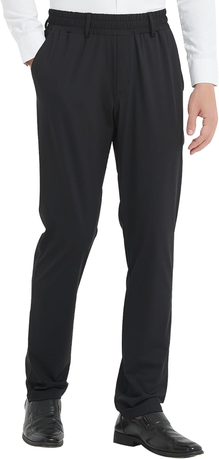 LETAOTAO Mens Elastic Waist Pants for Seniors with Magnet Button