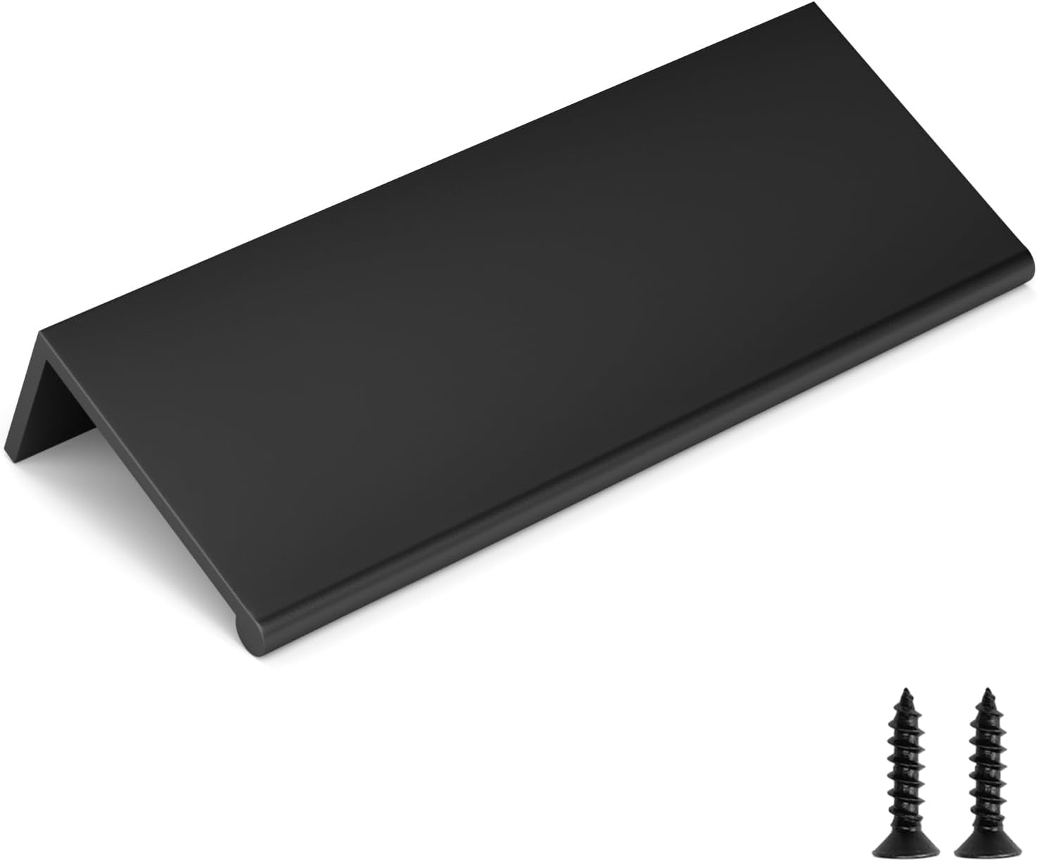 Black Finger Edge Pulls for Kitchen and Bedroom Drawers - 25 Pack