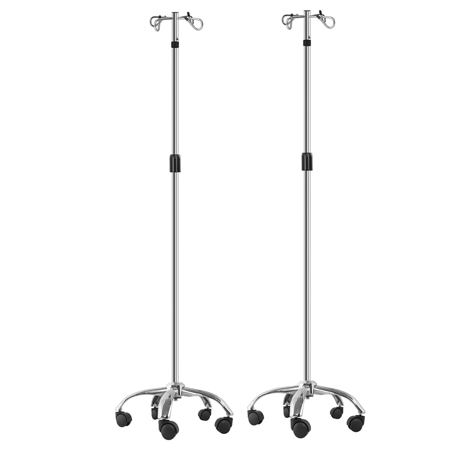 IV Poles with Wheels for Easy Mobility and Adjustable Height