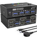 Dual Monitor KVM Switch 2 Port 4K@60Hz for Seamless Control
