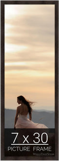 wallsthatspeak 7x30 Espresso Brown Picture Frame - Slim Profile