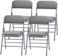 Folding Padded Metal Chairs Pack of 4 - Space-Saving Comfort