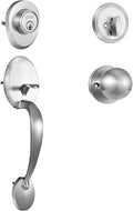 Front Door Handle and Deadbolt Set Satin Nickel - Adjustable Fit