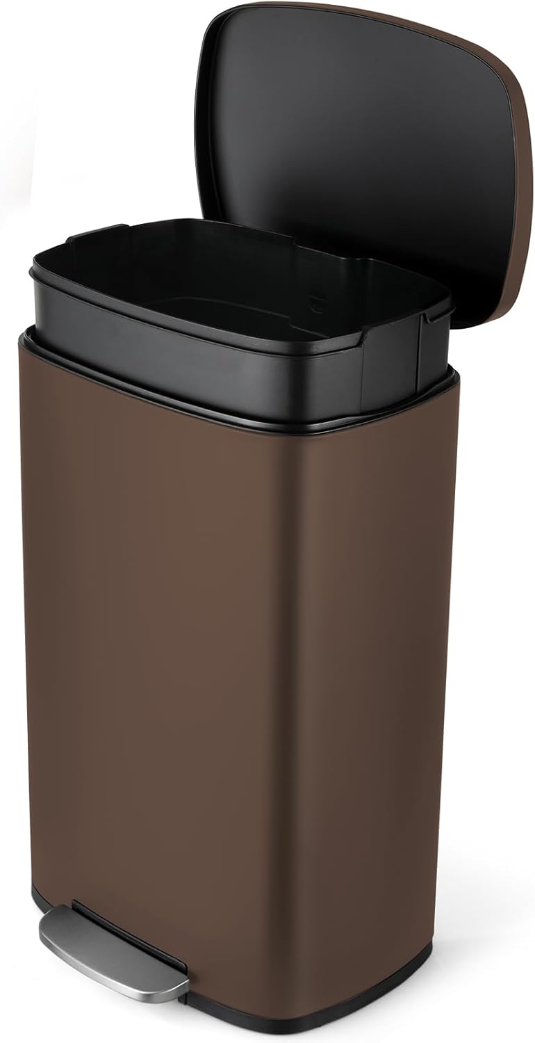8 Gal Kitchen Trash Can with Soft Close and Step-On Pedal