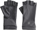 UPF 50+ Fingerless Sun Gloves for Women - Sleek Grey X-Small