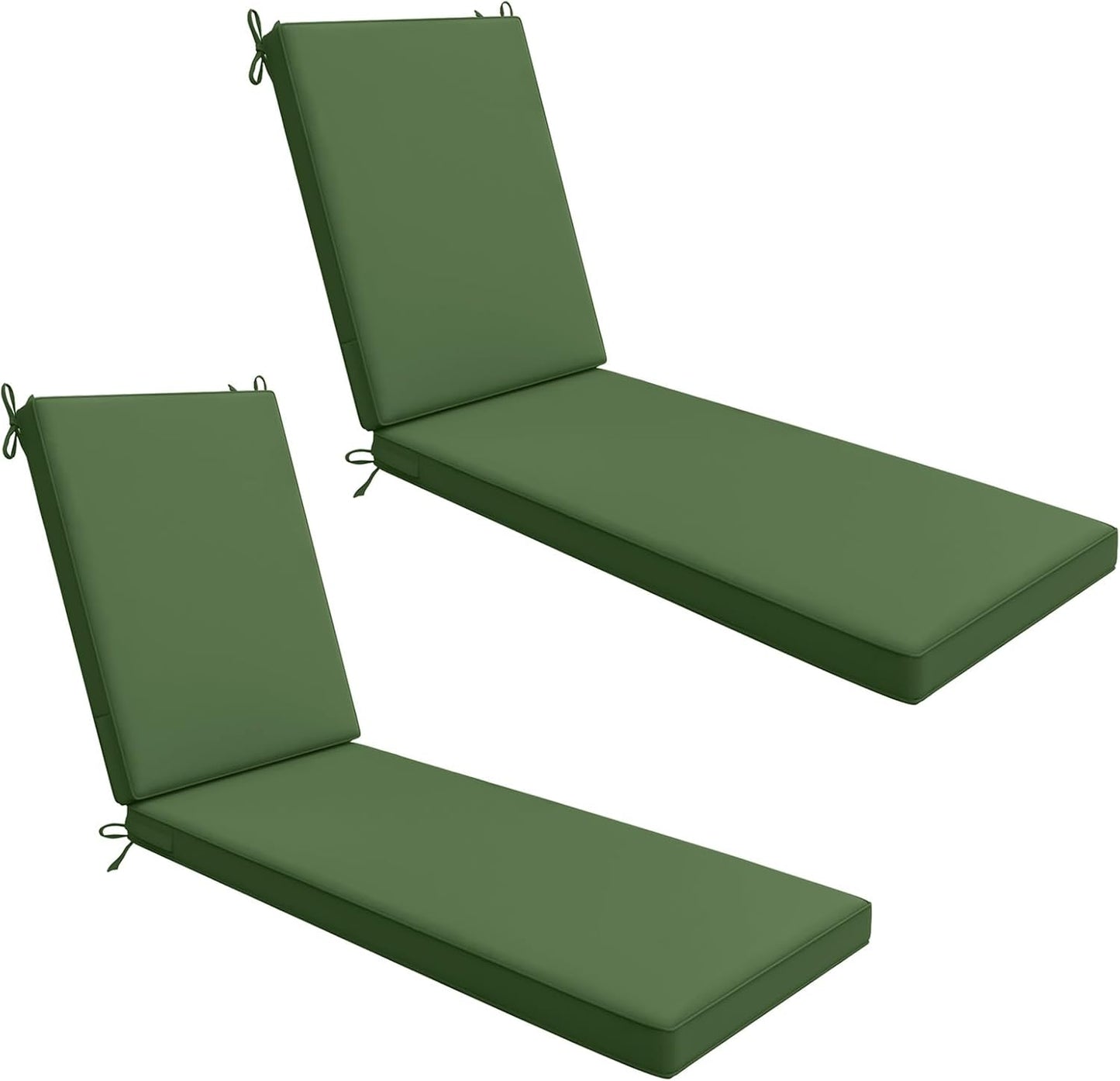 Outdoor Chaise Lounge Cushions Set of 2, Waterproof & Fade-Resistant