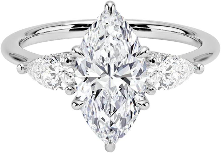 Moissanite Engagement Ring 1.5 ct in Gold & Silver for Women