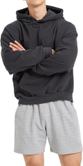 Men Black Pullover Hoodie - Loose Fit Casual Sweatshirt