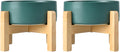 Raised Ceramic Dog Bowls 2 Pack 28.7oz Green - Elevated Feeding