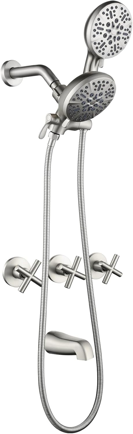 3 Handle Shower Faucet Set with Tub Spout for Ultimate Comfort