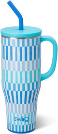 40oz Mega Mug Glacier Stripe Tumbler with Handle and Straw - Extra