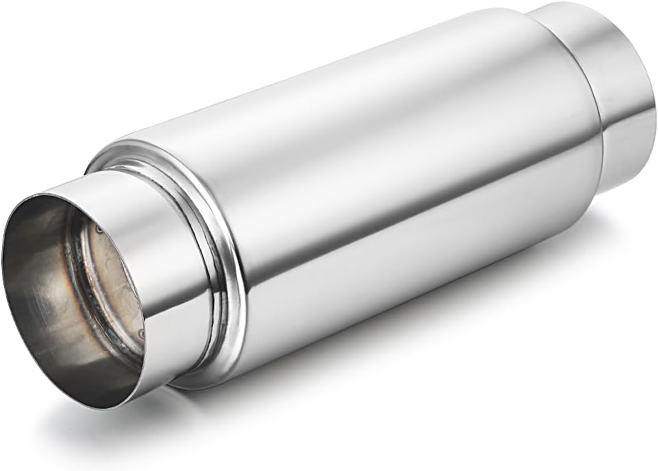 Universal 4 Inlet Resonator with Polished Stainless Steel Design