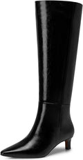 Women's Knee High Boots 1.96 in Kitten Heel Pointed Toe - Wide Calf be