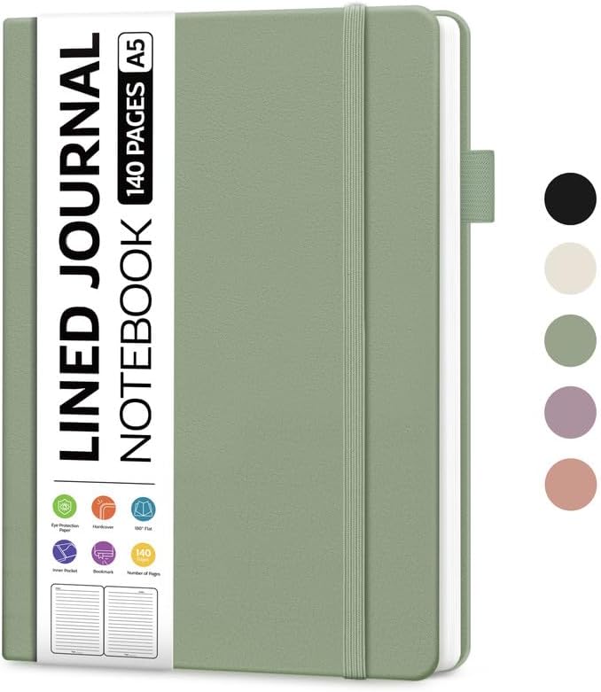 Green Hardcover Journal Notebook for Productivity