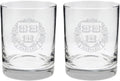 Harvard University Satin Finish Rock Glasses Set of 2 - Classic Gift