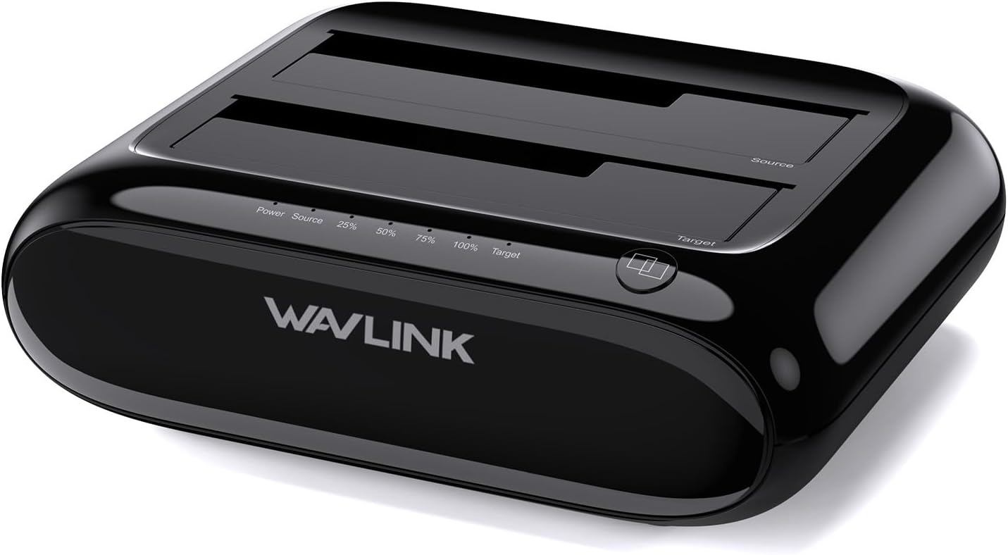 WAVLINK HDD Dock Station: 2 Bay Offline Clone, 20TB, UASP