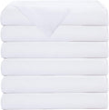 Full Flat Sheets 81x96 White 6 Pack - Color Coded Hems