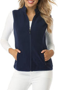 Women's Fleece Vest with Zip Pockets - Polar Soft Sleeveless Classic