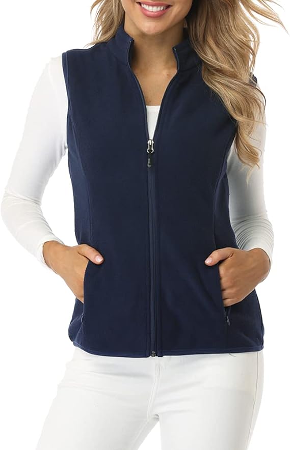 Fuinloth Women's Fleece Vest: Soft Sleeveless Classic Fit