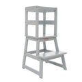 Kids Kitchen Step Stool with Safety Rail and Wide Platform - Stable