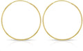 14k Solid Gold Endless Hoop Earrings - Lightweight Comfort