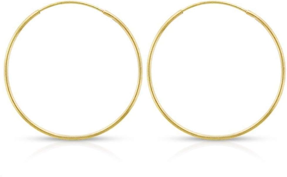 14k Solid Gold Endless Hoop Earrings for Everyday Elegance