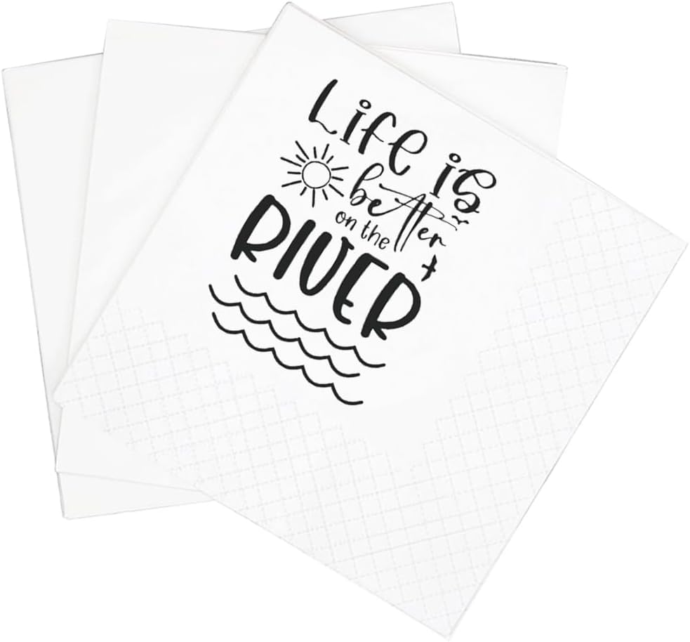 Life Is Better On The River Cocktail Napkins