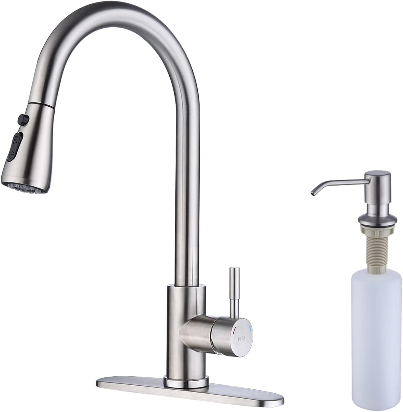 Keer Brush Nickel Single Handle Pull Down Kitchen Faucet Review