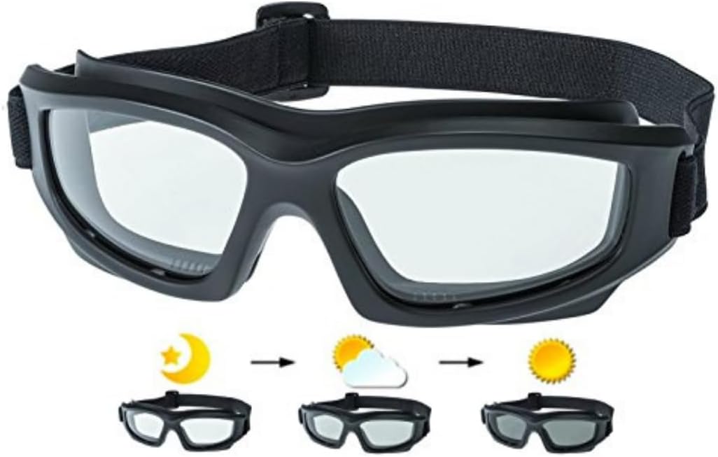 Heavy-Duty Motorcycle Goggles for Men with Hard Case & Pouch