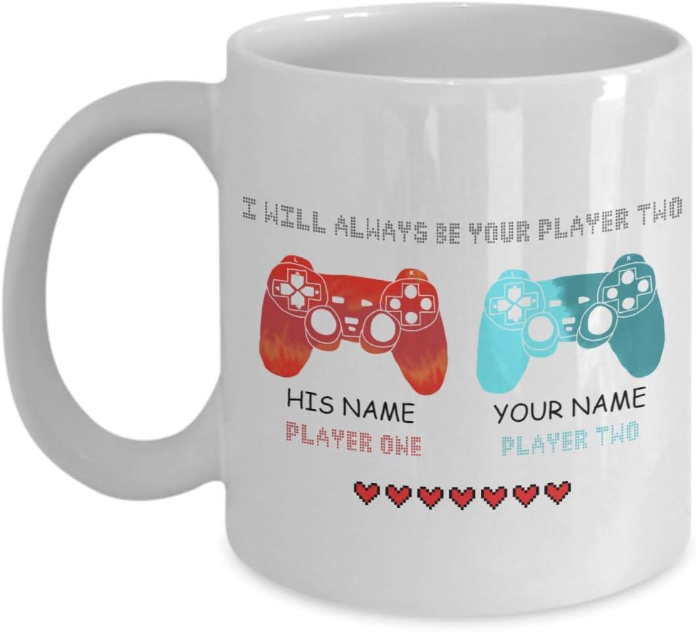 Custom Gamer Mug - Always Player Two! Citron Pom