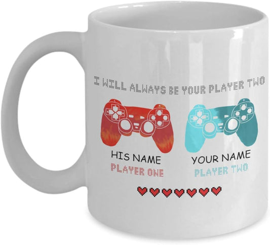 Custom Gamer Mug - Always Player Two! Citron Pom