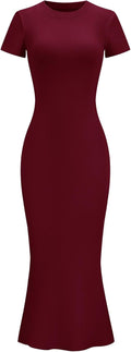 LOMON Fishtail Hem Ribbed Maxi Dress - Elegant Y2k Bodycon