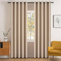 Room Darkening Curtains Blackout Panels 66 x 84 in Beige - Thermal