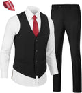 Mens Slim Fit Suit Vest and Pants Set - Sharp Formal Look